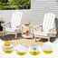 Gardeon Outdoor Table and Chairs HDPE Folding Adirondack Beach Chair Patio Furniture White