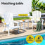 Gardeon Outdoor Coffee Side Table HDPE Desk Patio Furniture Camping Garden White