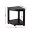 Gardeon Outdoor Coffee Side Table HDPE Desk Corner Shower Stool Bench Seat with Storage Shelf Black