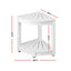 Gardeon Outdoor Coffee Side Table HDPE Desk Corner Shower Stool Bench Seat with Storage Shelf White