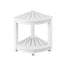 Gardeon Outdoor Coffee Side Table HDPE Desk Corner Shower Stool Bench Seat with Storage Shelf White