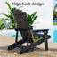Gardeon Outdoor Chairs HDPE Adirondack Beach Chair Sun Lounge Patio Furniture Garden Black