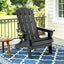 Gardeon Outdoor Chairs Folding Adirondack Beach Chair HDPE Sun Lounge Patio Furniture Garden Black