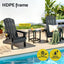 Gardeon Outdoor Chairs Folding Adirondack Beach Chair HDPE Sun Lounge Patio Furniture Garden Black