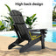 Gardeon Outdoor Chairs Folding Adirondack Beach Chair HDPE Sun Lounge Patio Furniture Garden Black