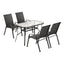 Gardeon 5PC Outdoor Dining Set Table and Chairs Patio Furniture Bistro Set Garden Black