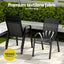 Gardeon 5PC Outdoor Dining Set Table and Chairs Patio Furniture Bistro Set Garden Black