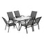 Gardeon 7PC Outdoor Dining Set Table and Chairs Patio Furniture Garden Bistro Set Grey