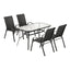 Gardeon 5PC Outdoor Dining Set Table and Chairs Patio Furniture Bistro Set Garden Black