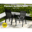 Gardeon 5PC Outdoor Dining Set Table and Chairs Patio Furniture Bistro Set Garden Black