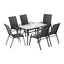 Gardeon 7PC Outdoor Dining Set Table and Chairs Patio Furniture Bistro Set Garden Black