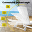 Gardeon Sun Lounge Lounger Table and Chairs Beach Chair Adirondack HDPE Patio Outdoor Furniture Wheels White