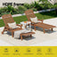 Gardeon Sun Lounge Lounger Table and Chairs Beach Chair HDPE Patio Outdoor Furniture Wheels Brown