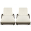 Gardeon 2PC Sun Lounge Wicker Lounger Outdoor Furniture Beach Chair Adjustable Cushion Grey&Beige