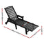 Gardeon Sun Lounge Lounger Beach Chair HDPE Patio Outdoor Furniture with Wheels Black