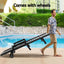 Gardeon Sun Lounge Lounger Beach Chair HDPE Patio Outdoor Furniture with Wheels Black