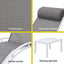 Gardeon 3PC Sun Lounge Outdoor Lounger Table Chairs Steel Patio Furniture Garden