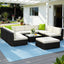Gardeon 10-Piece Outdoor Sofa Set Wicker Couch Lounge Setting Cover