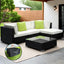 Gardeon 5-Piece Outdoor Sofa Set Wicker Couch Lounge Setting Cover