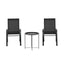 Gardeon 3PC Outdoor Bistro Set Patio Furniture Table and Chairs Stackable Black