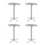 Gardeon Set of 4 Outdoor Bar Table Aluminium Round 70/110CM
