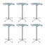 Gardeon Set of 6 Outdoor Bar Table Aluminium Round 70/110CM