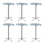 Gardeon Set of 6 Outdoor Bar Table Aluminium Round 70/110CM