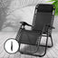 Gardeon Zero Gravity Chair Folding Outdoor Recliner Adjustable Sun Lounge Camping Black