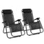 Gardeon 2PC Zero Gravity Chair Folding Outdoor Recliner Adjustable Sun Lounge Camping Black