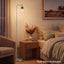 Artiss Floor Lamp Modern Industrial Standing Light with Clear Glass Shade, Silver Metal Tall Lamp for Living Room, Bedroom & Office, Anti-Tipping Weighted Base & Foot Switch (Bulb Not Included)