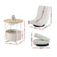 Floor Lounge & Round Coffee Table Side End Table with Charging Station Set