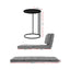 Single Sofa Bed and Side Table Set, Adjustable Recliner Narrow End Table
