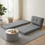 Recliner Adjustable Floor Chaise Lounge & Ottoman Foot Rest Grey Set