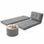 Recliner Adjustable Floor Chaise Lounge & Ottoman Foot Rest Grey Set