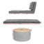 Recliner Adjustable Floor Chaise Lounge & Ottoman Foot Rest Grey Set