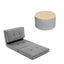 Recliner Adjustable Floor Chaise Lounge & Ottoman Foot Rest Grey Set