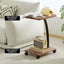 Floor Lounge & Coffee Table Set, Adjustable Recliner End Table w/ Wheels