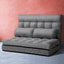 Floor Lounge Sofa Bed 2-seater Grey Fabric