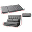 Floor Lounge Sofa Bed 2-seater Grey Fabric