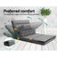 Floor Lounge Sofa Bed 2-seater Grey Fabric