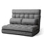 Floor Lounge Sofa Bed 2-seater Grey Fabric