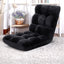 Floor Lounge Sofa Bed Flannel Fabric Black