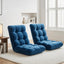 2PCS Floor Lounge Sofa Bed Flannel Fabric Navy