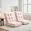 2PCS Floor Lounge Sofa Bed Flannel Fabric Pink