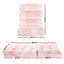 2PCS Floor Lounge Sofa Bed Flannel Fabric Pink