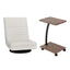 Floor Lounge 360° Swivel Foldable Sofa Chair and Side Table with Castors Set