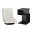 Swivel Floor Chair and Bedside Table with Charging Station Set