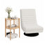 Floor Lounge Folding Swivel Sofa Chair and 2 Tier Round End Side Table Set