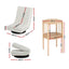 Floor Lounge Folding Swivel Sofa Chair and 2 Tier Round End Side Table Set
