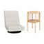 Floor Lounge Folding Swivel Sofa Chair and 2 Tier Round End Side Table Set